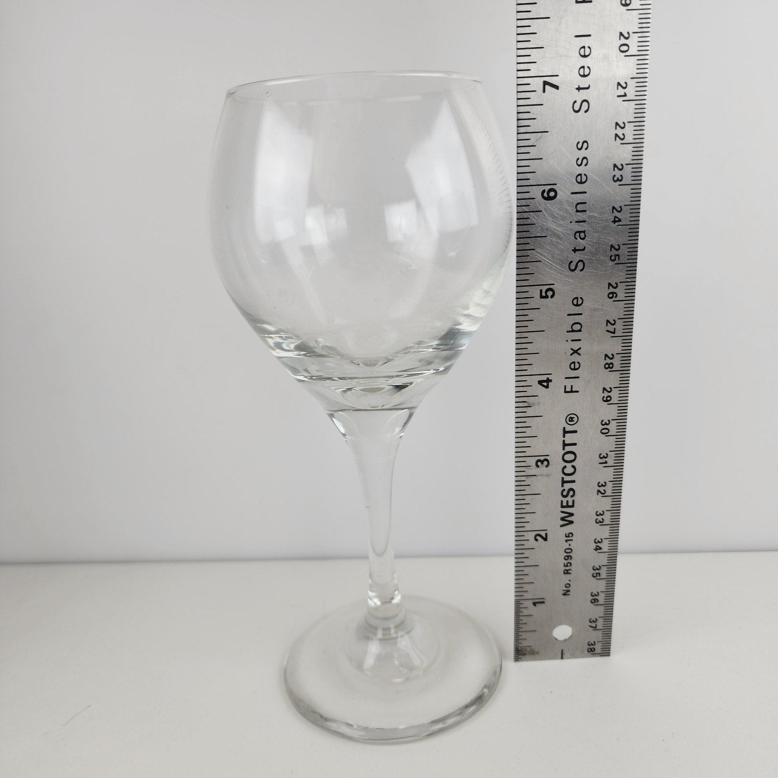 7" Clear Glass Stemware Wine Glasses Set of 4