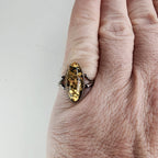 Vintage Baltic Amber Ring Size 8 in Sterling Silver 925