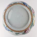 19th C Chinese Famille Rose Scalloped Turquoise 8" Porcelain Bowl Qing Dynasty