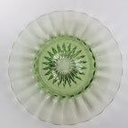 6" Heisey Ridge & Star Green Depression Glass Plate Set of 8