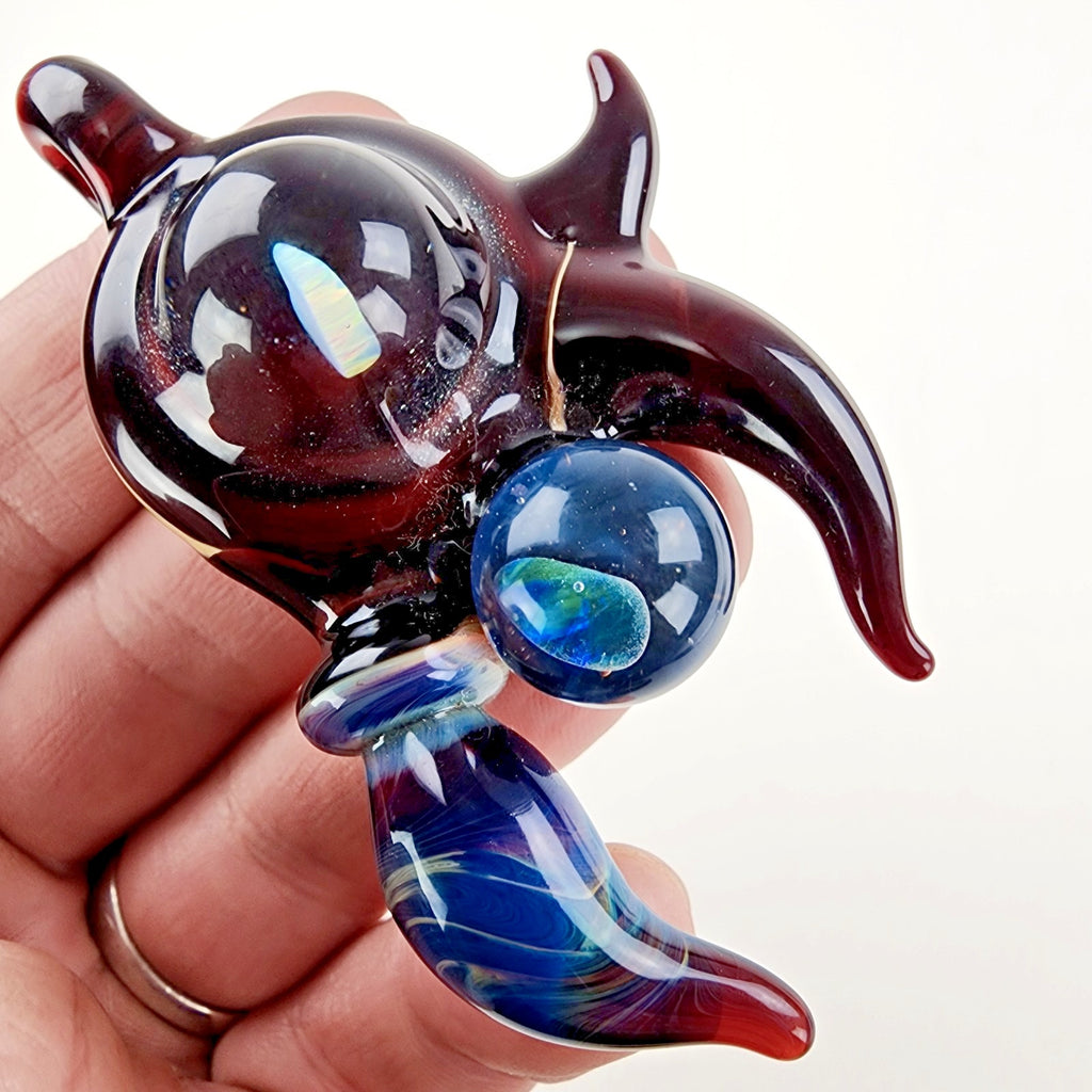 Doshworld Opal Amulet Pendant Boro Heady Glass Signed Dosh