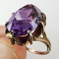 Purple Sapphire Russian Ring Size 9 Sterling Silver 875 Vintage