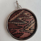 Peru Pre-Columbian Weaving Fragment Sterling Silver 925 Pendant Vintage