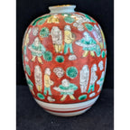Japanese Mokubei Kutani Style Porcelain Bud Vase Gilt