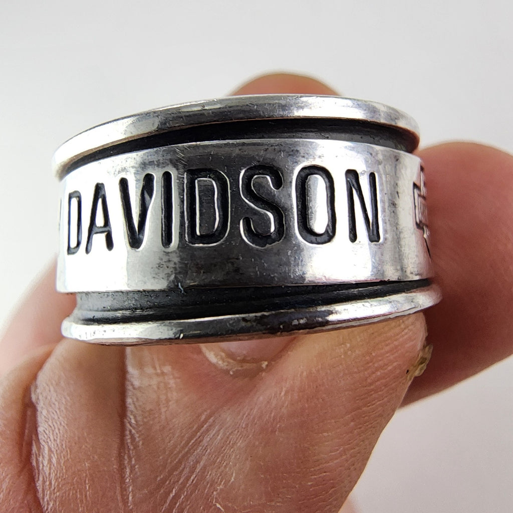 Harley Davidson Spinner Fidget Ring Size 13 1/2 Sterling Silver 925 Vintage