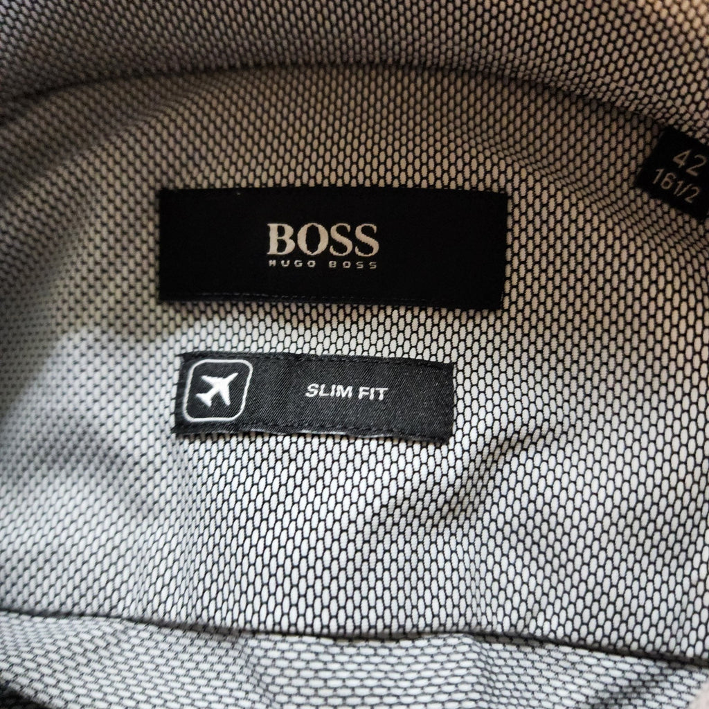Hugo Boss Mens 16.5/42 Button Down Slim Fit Gray Long Sleeve Outdoor Shirt