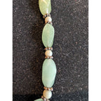 Vintage JADE Sterling Silver 925 Twisted Beaded 15" Statement Necklace