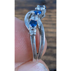Vintage TOPAZ Sterling Silver 925 Bypass Ring Size 6