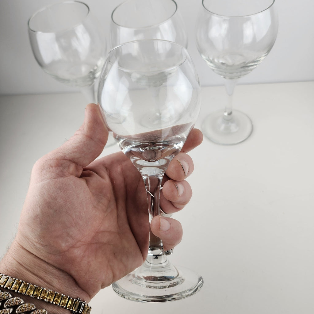 7" Clear Glass Stemware Wine Glasses Set of 4