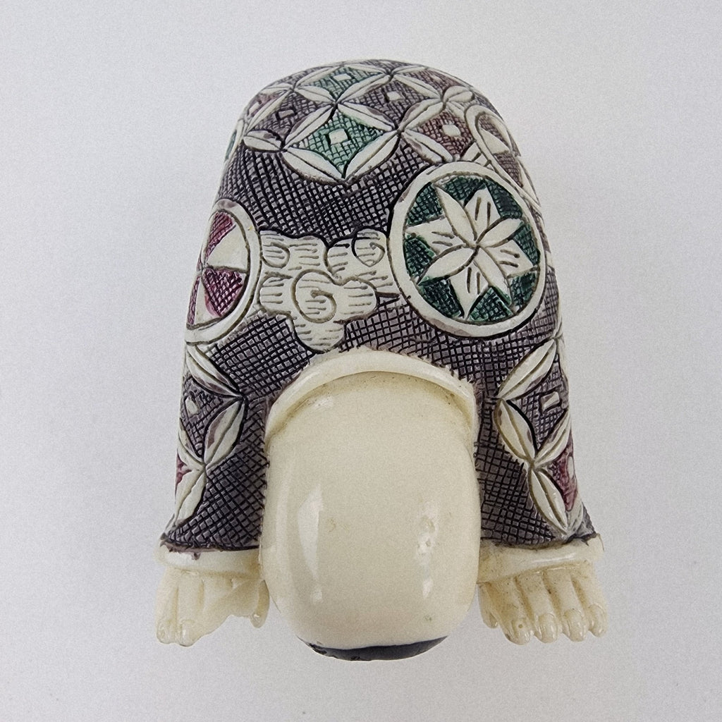 Japanese Boy Fertility Resin Figure Vintage Chinese Crouching Child