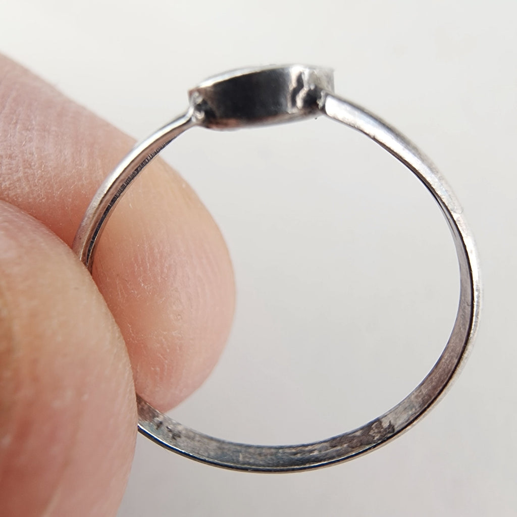 Yin Yang Enamel Vintage Ring Size 7 1/2 in Sterling Silver 925