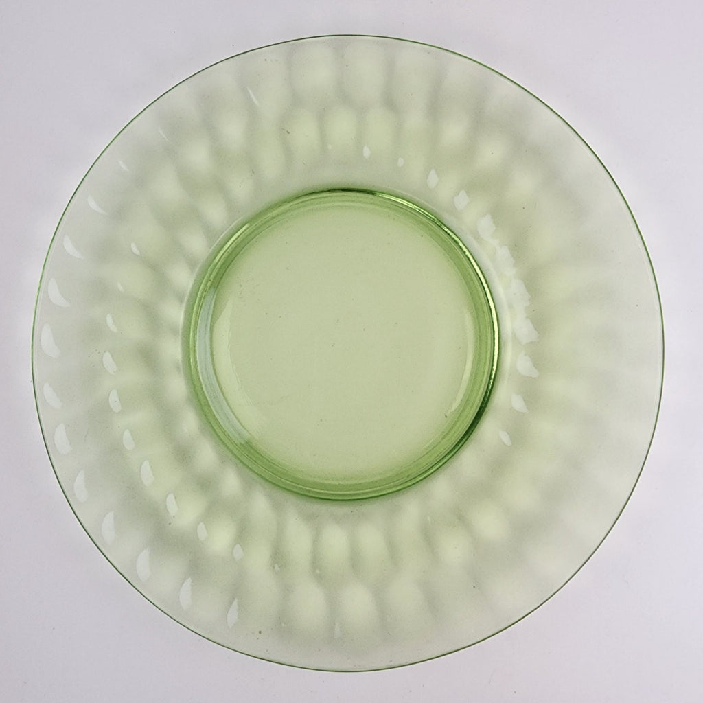 8" Federal Glass UV Uranium Glow Glass Salad Plate Vintage Green