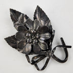 Leaf Ribbon Brooch Sterling Silver 925 Angello Bros Pin Antique
