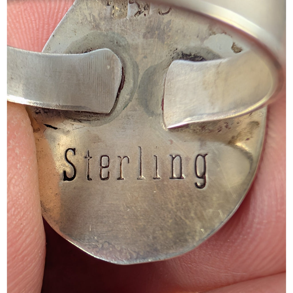 Native Boulder Turquoise Sterling Silver 925 Ring Size 9 Signed CKB