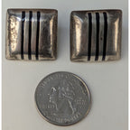 Taxco Modernist Square Sterling Silver 925 Earrings Vintage 18g