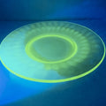 8" Federal Glass UV Uranium Glow Glass Salad Plate Vintage Green
