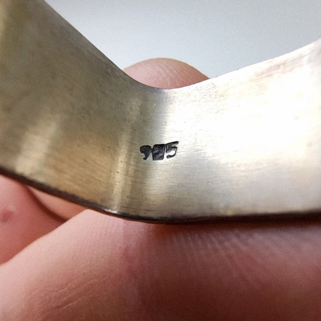Modernist Square Band Ring Size 6 1/2 Sterling Silver 925 Vintage