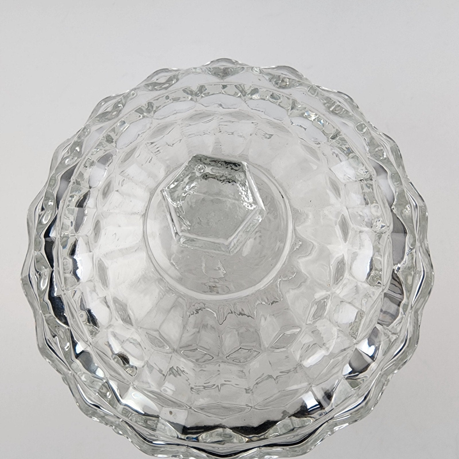 Indiana Glass Company Whitehall Cubist Lidded Candy Dish Pressed Depression
