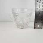 Glass Anchor Hocking Wexford Footed Punch Cup w/ Diamond Pattern Set of 7