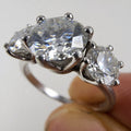5ct Moissanite Graduated Three Stone Ring Size 9 Sterling Silver 925