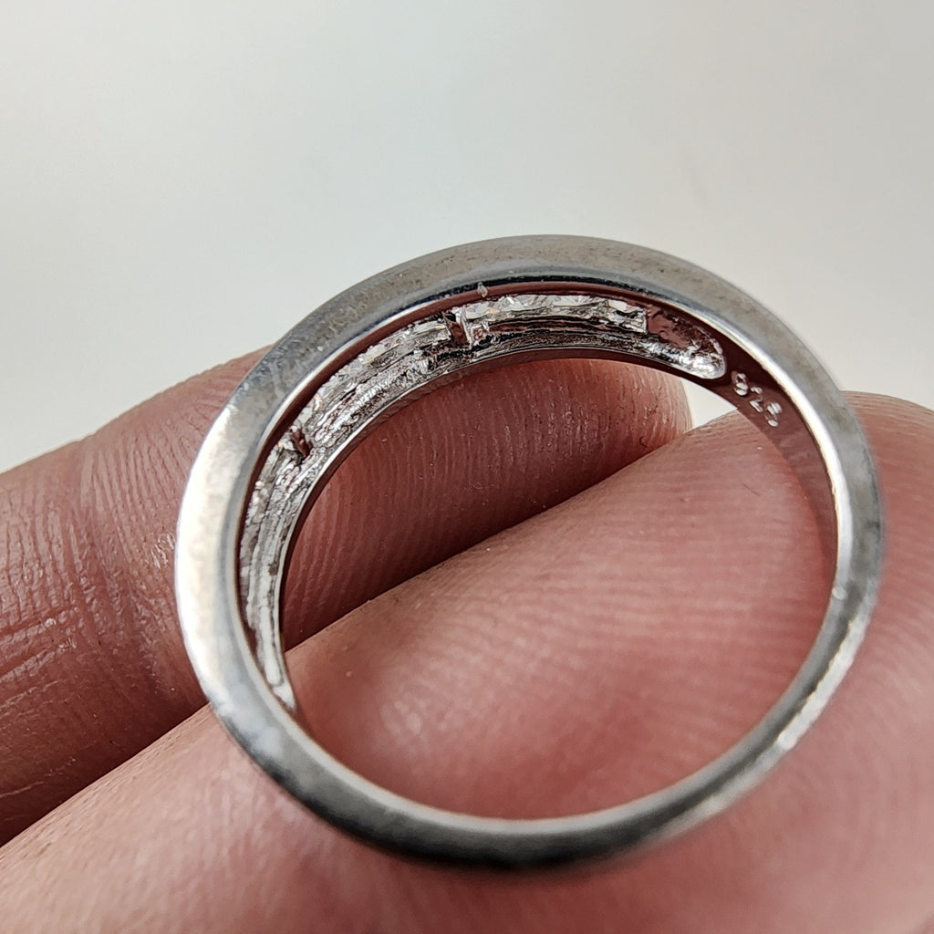 Channel Set CZ Ring Size 7 1/2 Sterling Silver 925 Vintage