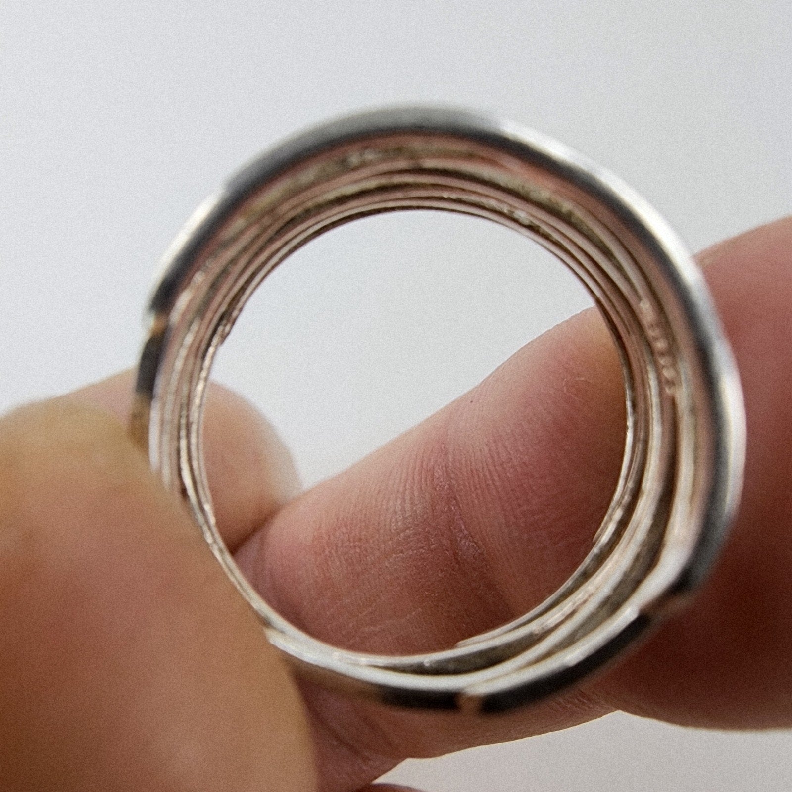 Expanded Lattice Openwork Ring Size 7 3/4 Sterling Silver 925 Vintage