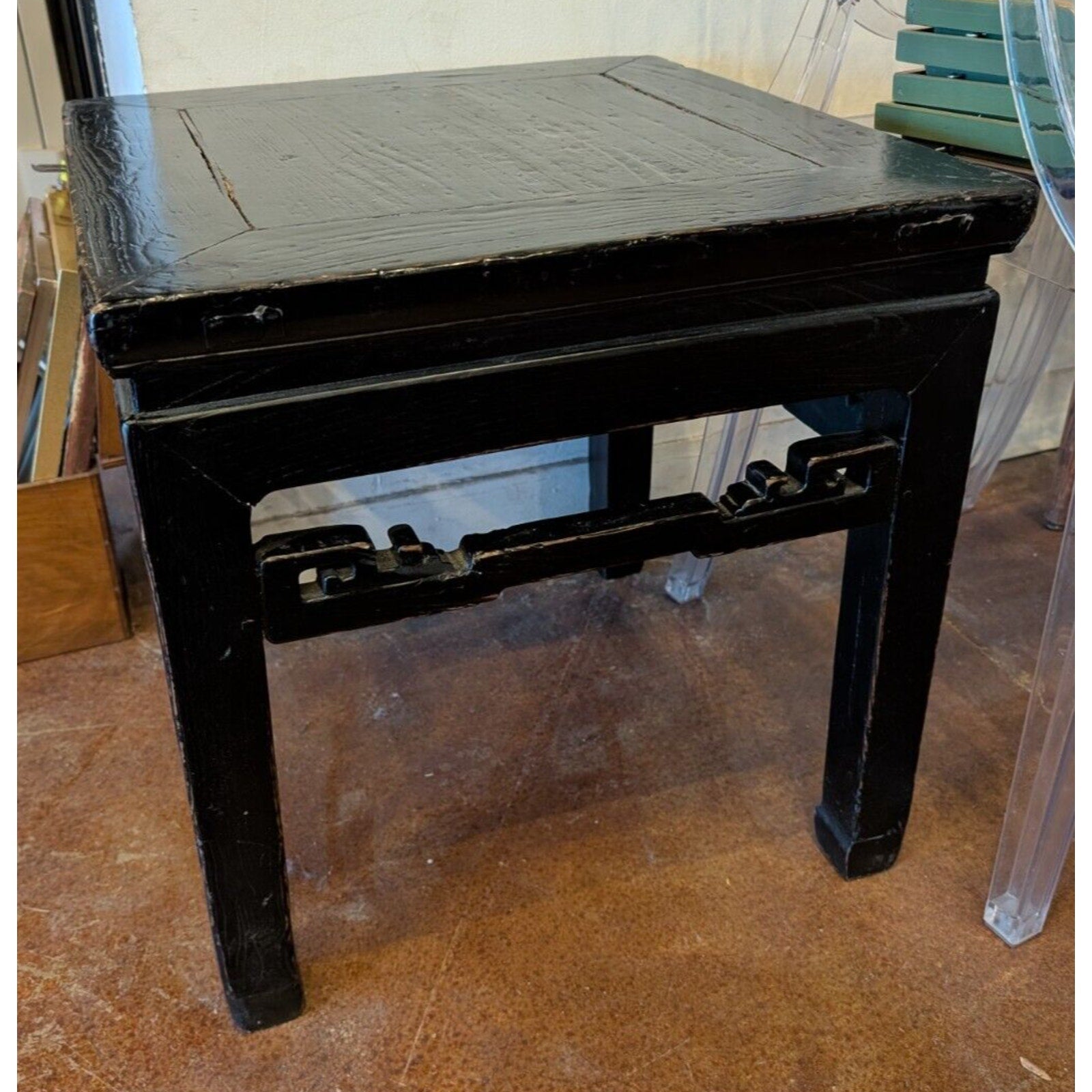 19th C. Chinese Ming Side Table End Table Ebonized