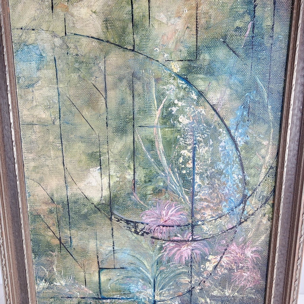 Abstract Jungle Landscape Acrylic Painting on Canvas Unsigned