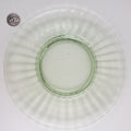 8" UV Glow Uranium Glass Plate with Gold Lip Vintage