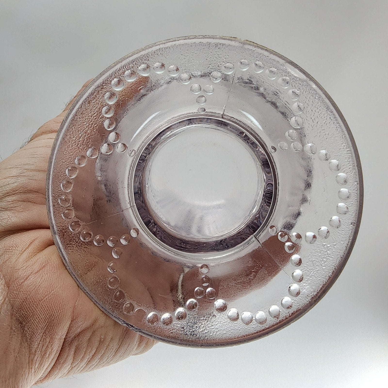 Dotted Loop Pattern Purple Depression Glass Pitcher Vintage
