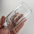 Coca Cola Can Shaped Classic Clear Embossed Glass Tumbler 4 3/4" Tall