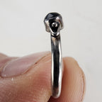 Vintage Cateye Solitaire Ring Size 5 1/4 in Sterling Silver 925