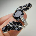 Sapphire Cluster Bypass Ring Size 7 1/2 Sterling Silver 925 Vintage