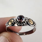 Vintage Amethyst Ring Size 5 1/4 in Sterling Silver 925 & Brass