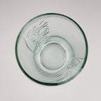 Coca Cola Can Shaped Classic Light Green Embossed Glass Tumbler 4 3/4" Tall