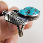 ME Chavez Turquoise Sterling Silver Ring Size 8 Navajo Native Old Pawn