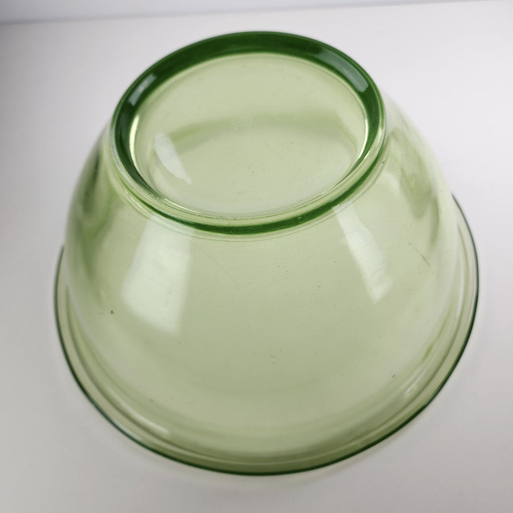 11" UV Glow Uranium Glass Mixing Bowl by H.C. Fry Glass Co Depression