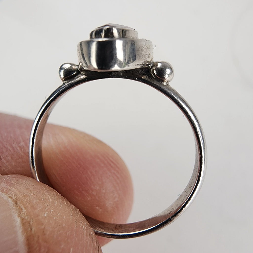 Vintage Garnet Shadowbox Ring Size 5 1/4 in Sterling Silver 925