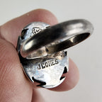 Taxco Mexico Green Agate Ring Size 5 1/2 in Sterling Silver 925 Vintage