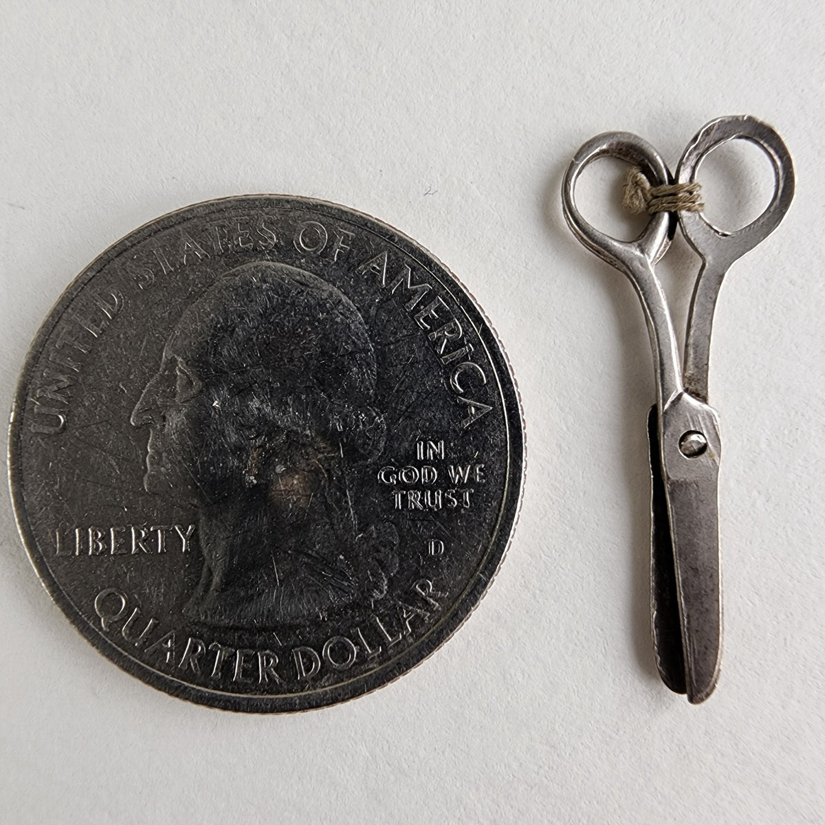 Vintage Working Scissors Charm in Sterling Silver 925