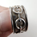 Vintage Mexico Chain Link Band Ring Size 6 1/2 in Sterling Silver 925