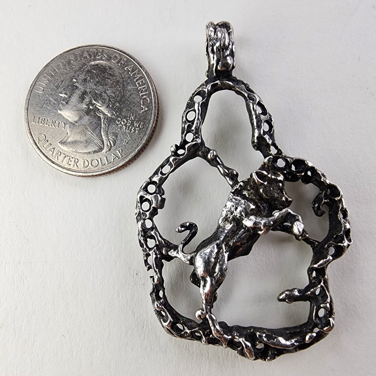 Brutalist Taurus the Bull Zodiac Sign Sterling Silver 925 Pendant