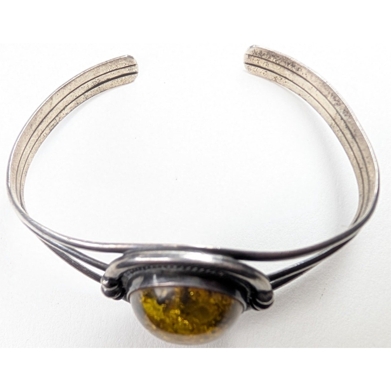 Baltic Amber Native Sterling Silver 925 Cuff Vintage