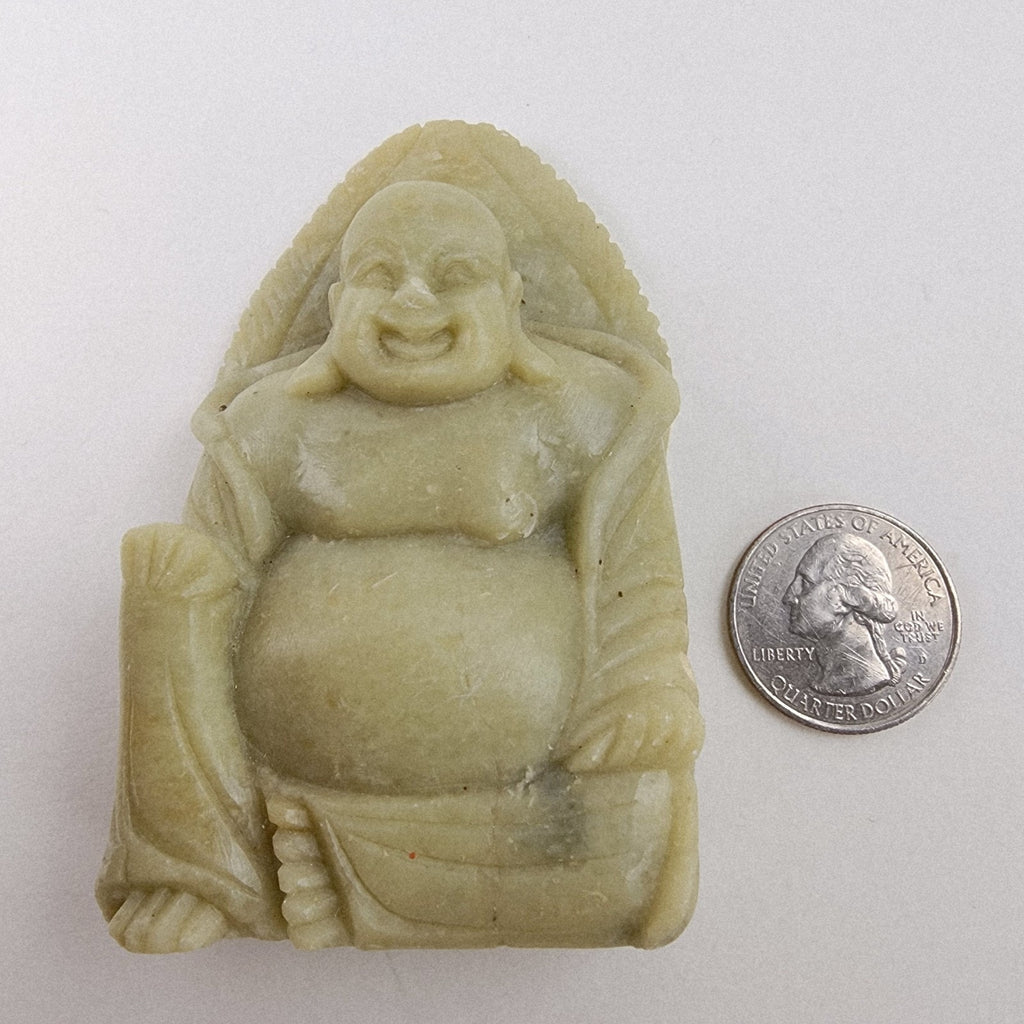 Seated Buddha Soapstone Chinese Stone Carving Vintage