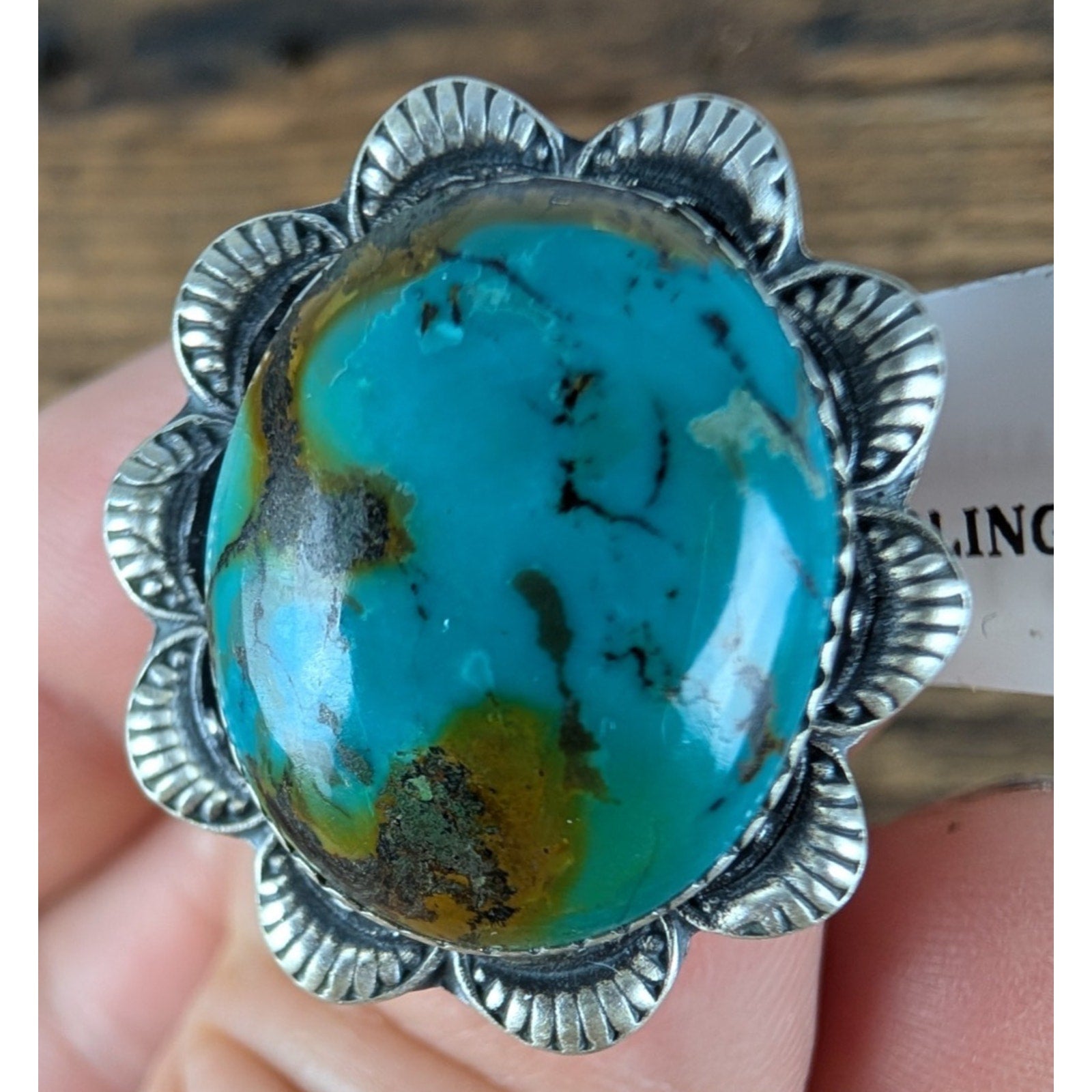 Southwestern Turquoise Sterling Silver 925 Ring Adjustable Size 6 to 11 New