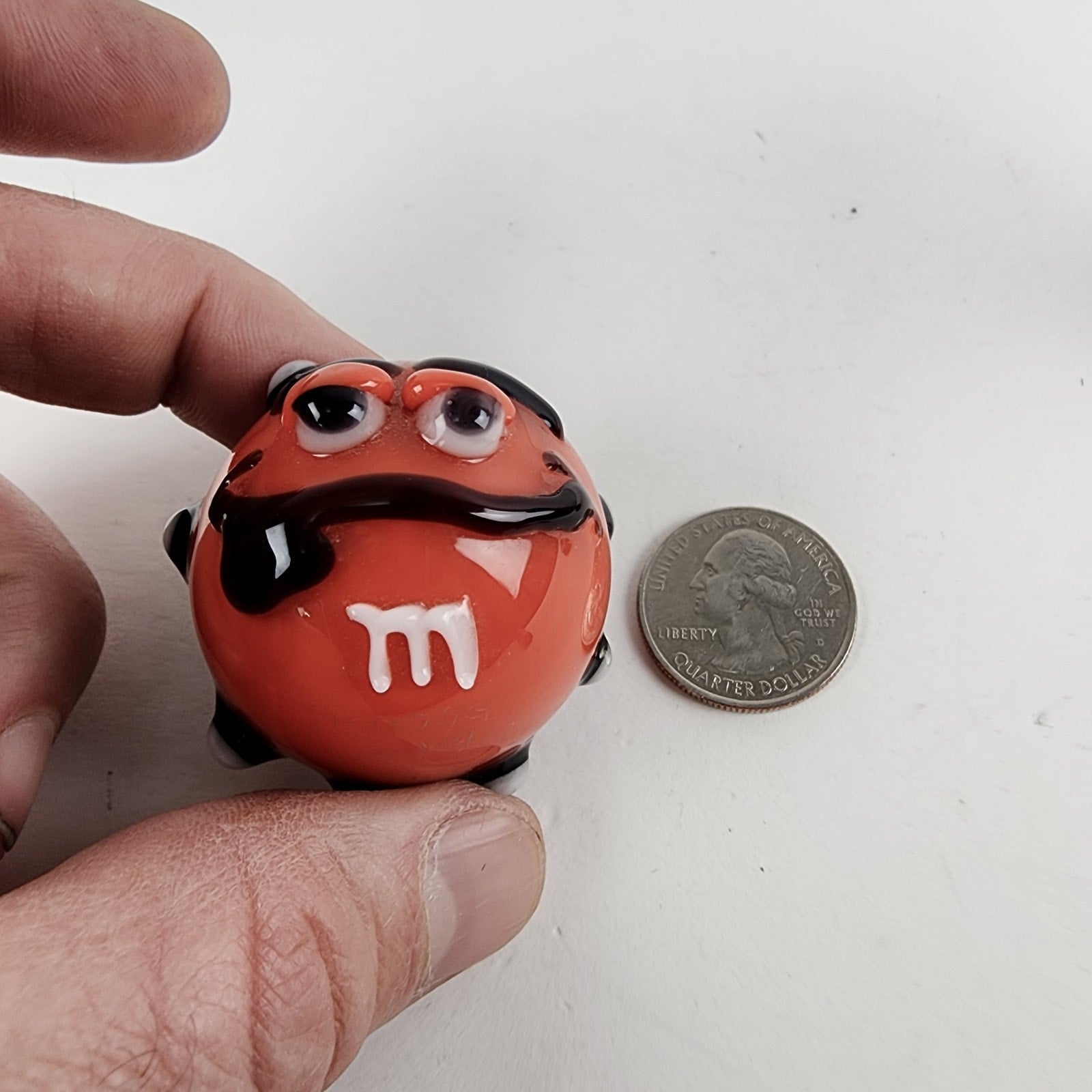 37mm M&M's Man Space Dichroic Marble Signed B Dogg 2014 Borosilicate Glass Art