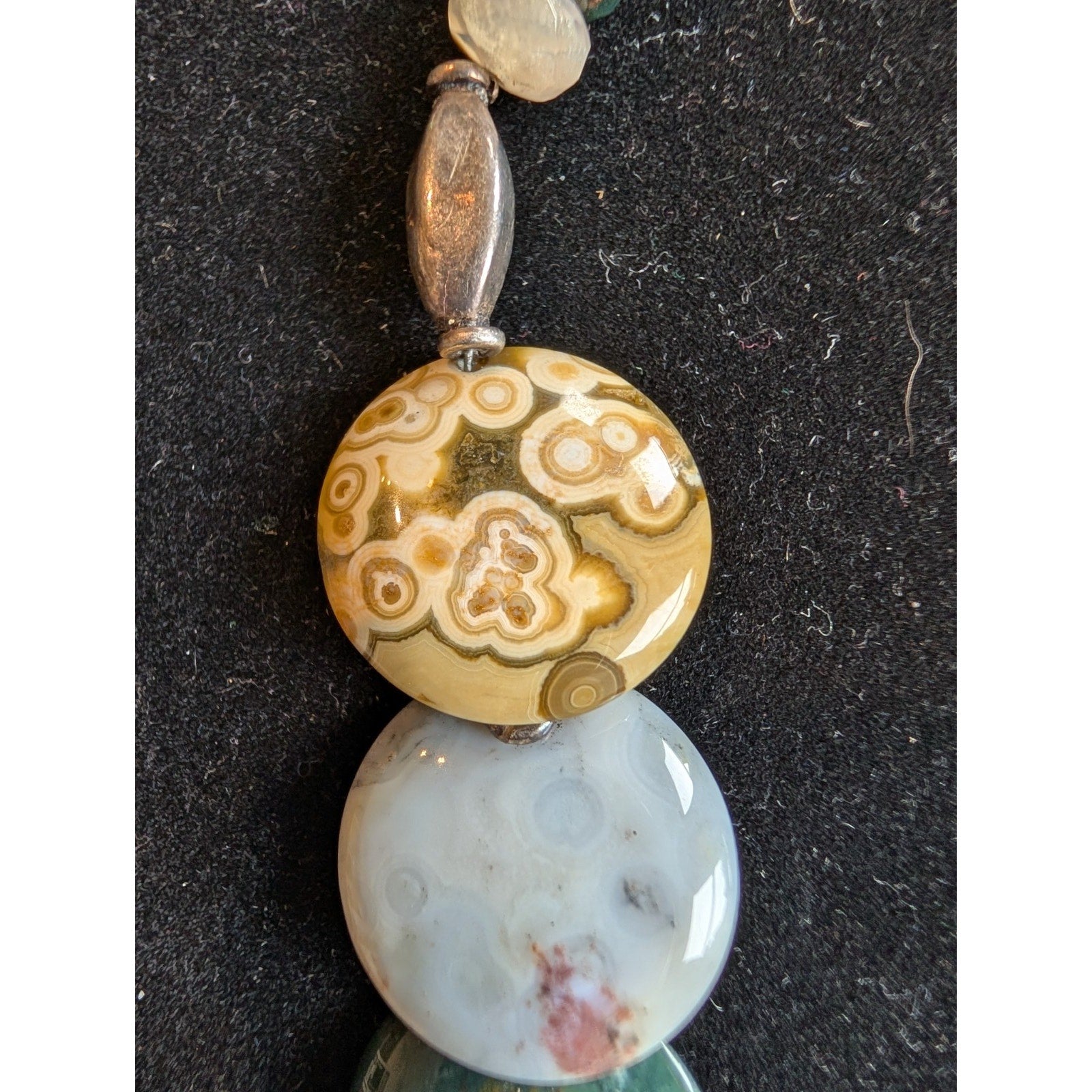 Vintage Agate Sterling Silver 925 Adjustable 17" to 19" Necklace
