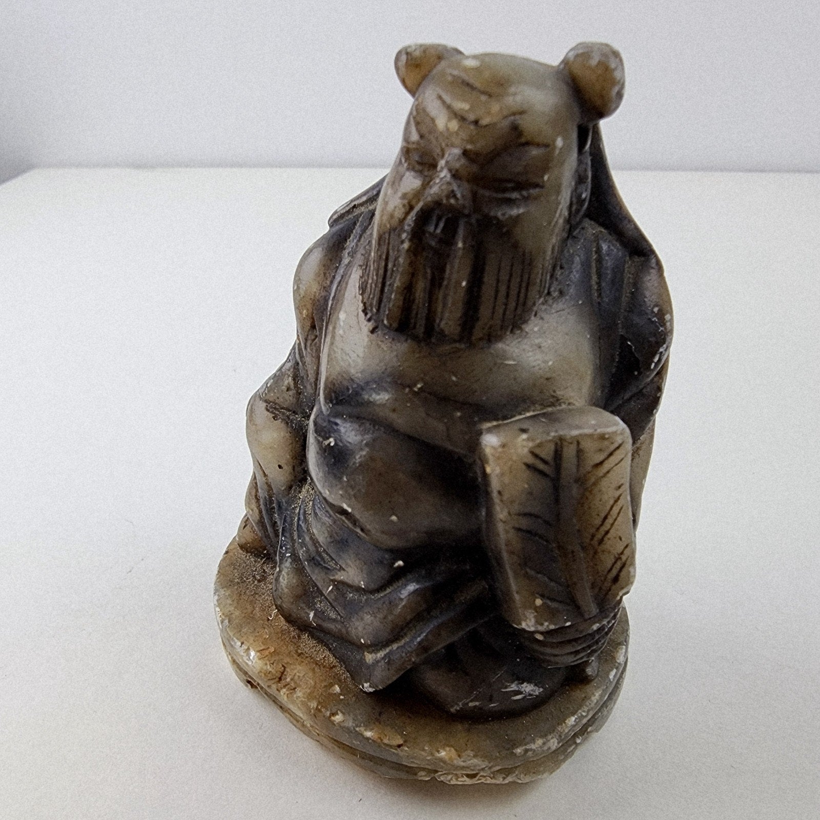 Shou Lao Star God of Longevity Chinese Stone Carving Vintage