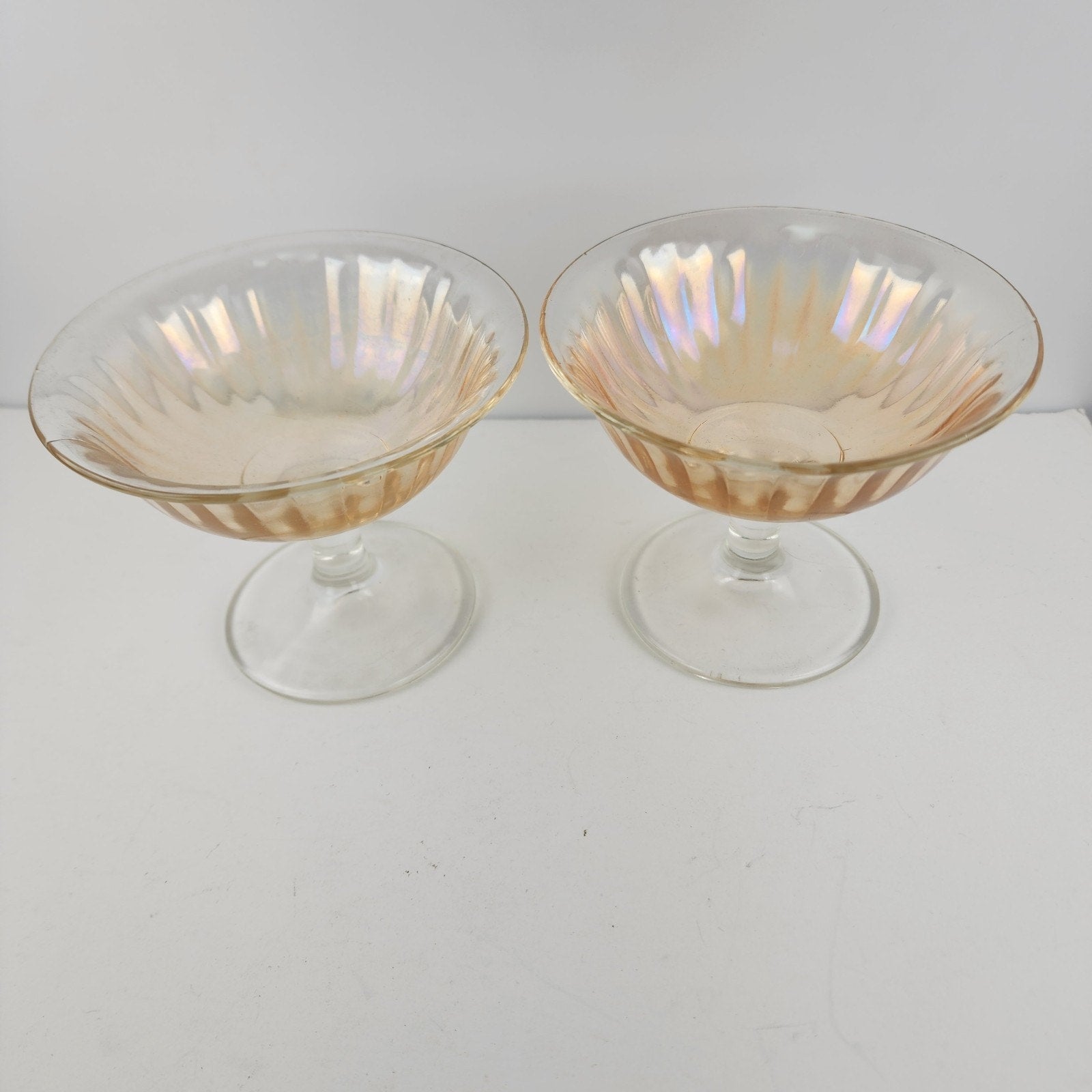 Imperial Glass Marigold Carnival Depression Glass Sherbet Ice Cream Cups Pair