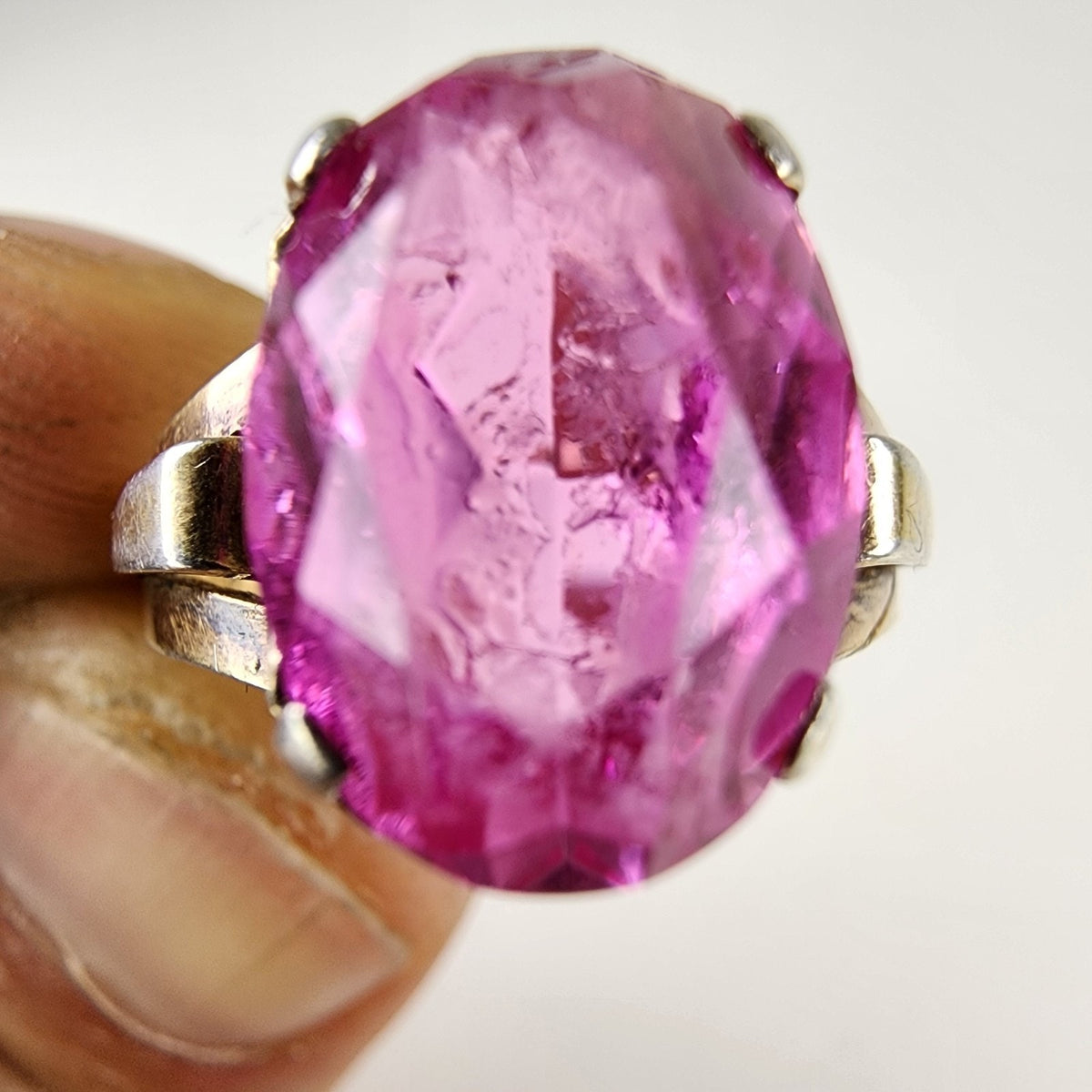 Purple Sapphire 2 Tone Gold Finish Russian Ring Size 9 Sterling Silver 875